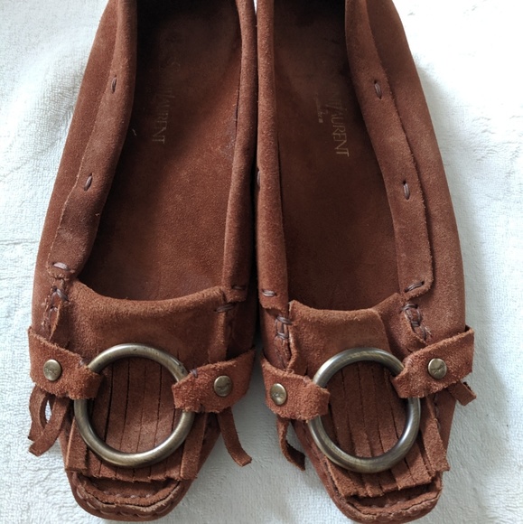 Yves Saint Laurent Rive Gauche Suede Moccasins 37 - Picture 4 of 8